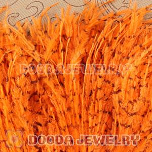 Orange Striped Ostrich Plumes Trim Feather Hair Extensions Wholesale