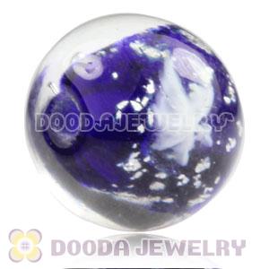 10mm European Style Blue Snowflake Lampwork Glass Beads Wholesale
