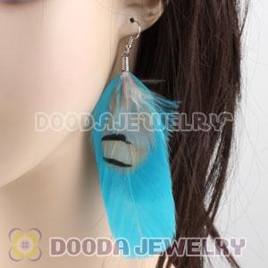 Wholesale Biue Tibetan Jaderic Bohemia Styles Flake Feather Earrings