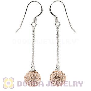 8mm Rose Czech Crystal Ball Sterling Silver Dangle Earrings Wholesale 