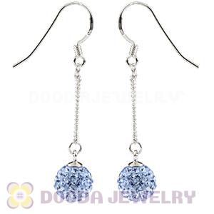 8mm Blue Czech Crystal Ball Sterling Silver Dangle Earrings Wholesale 