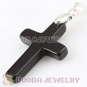 Black Agate Latin Cross Sterling Silver Pendant Wholesale