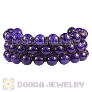 3 Row Purple Agate Wrap Bracelet With Hematite Wholesale