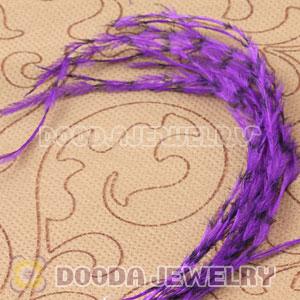 Purple Striped Ostrich Plumes Trim Feather Hair Extensions Wholesale