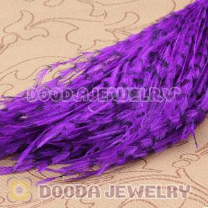 Purple Striped Ostrich Plumes Trim Feather Hair Extensions Wholesale
