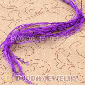 Purple Striped Ostrich Plumes Trim Feather Hair Extensions Wholesale