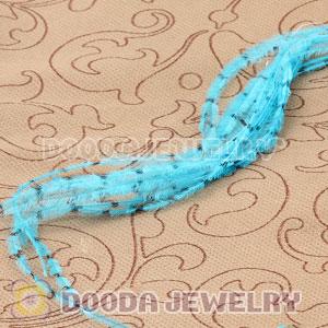 Blue Striped Ostrich Plumes Trim Feather Hair Extensions Wholesale