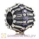 925 Sterling Silver Strengthen Charm Beads With Lavender Stones