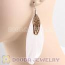 Fashion BOHO White Feather Earrings With Alloy Fishhook Wholesale