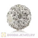 10mm Handmade Alloy Beads With White Crystal Wholesale