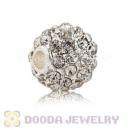 8mm Handmade Alloy Beads With White Crystal Wholesale