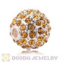 10mm Handmade Alloy Beads With Yellow Crystal Wholesale
