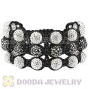 Fashion TresorBeads Bracelets With Pave Czech Crystal and Hematite Beads