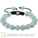 Cyan Disco Ball Bead Alloy Crystal Bracelets Wholesale