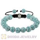 Teal Disco Ball Bead Alloy Crystal Bracelets Wholesale