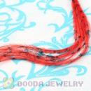 Red Striped Ostrich Plumes Trim Feather Hair Extensions Wholesale