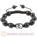 Black Onyx Sterling Silver Skull Head String Bracelet Wholesale