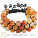 3 Row Faceted Agate Wrap Bracelet With Hematite Wholesale