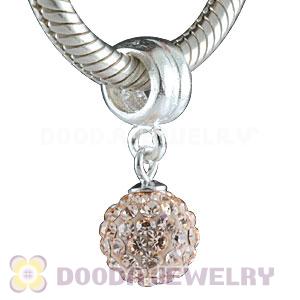 Sterling Silver European Charms Dangle Rose Czech Crystal Beads