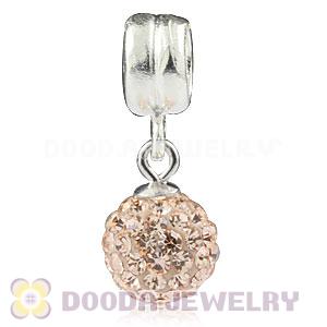 Sterling Silver European Charms Dangle Rose Czech Crystal Beads