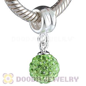Sterling Silver European Charms Dangle Lime Czech Crystal Beads