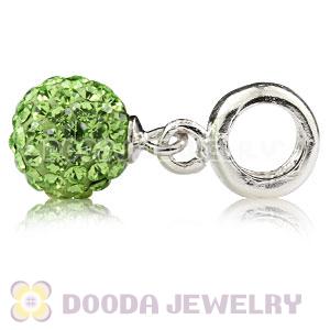 Sterling Silver European Charms Dangle Lime Czech Crystal Beads