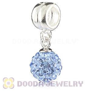 Sterling Silver European Charms Dangle Blue Czech Crystal Beads