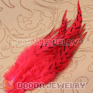 Natural Striped Red Grizzly Rooster Feather Hair Extensions Wholesale