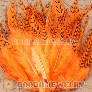 Natural Striped Orange Grizzly Rooster Feather Hair Extensions Wholesale
