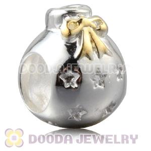 Gold Plated Sterling Silver Christmas Ball Beads With Olive Stone