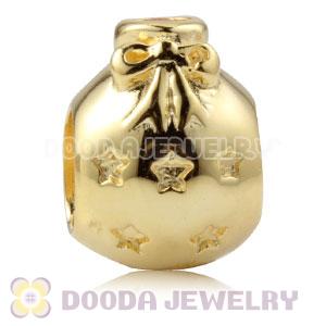 Gold Plated Sterling Silver Christmas Ball Beads With Orange Stone