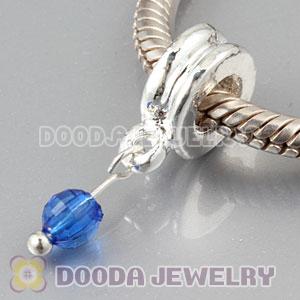 Wholesale European Style Silver Plated Alloy Beads Dangle Birthstone Charms