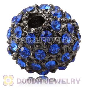 10mm Handmade Alloy Beads With Blue Crystal Wholesale