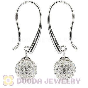 10mm Czech Crystal Ball Sterling Silver Hook Earrings Wholesale 
