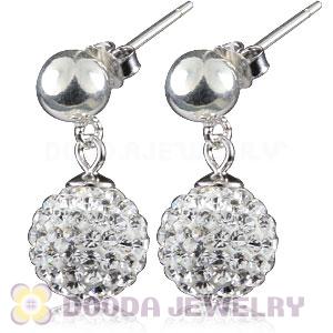 10mm Czech Crystal Ball Sterling Silver Dangle Earrings Wholesale 
