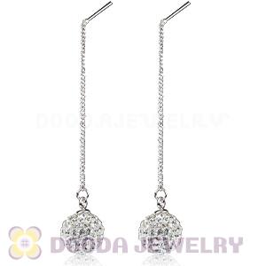 10mm Czech Crystal Ball Sterling Silver String Earrings Wholesale 