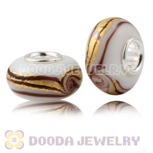 24K Gold Foil Glass Beads Wholesale With Sterling Silver Single Core 