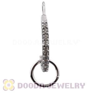 Sterling Silver Inlay CZ Stone Earring Component Findings Wholesale