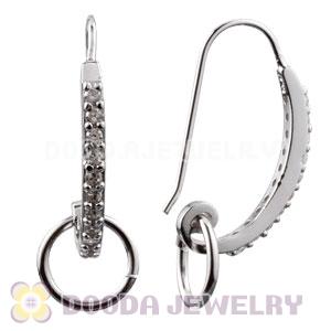 Sterling Silver Inlay CZ Stone Earring Component Findings Wholesale