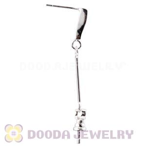 Sterling Silver Inlay CZ Stone Earring Component Findings Wholesale