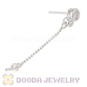 Sterling Silver Inlay CZ Stone Earring Component Findings Wholesale