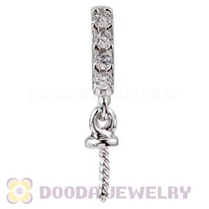 Sterling Silver Inlay CZ Stone Earring Component Findings Wholesale