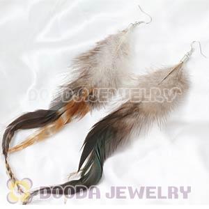 Long Grizzly Tibetan Jaderic Bohemia Feather Earrings Wholesale