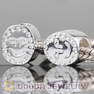 Solid Sterling Silver European Style Smiling Beads and Charms