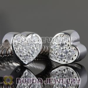 S925 Sterling Silver Charm Jewelry Love Beads with Stone