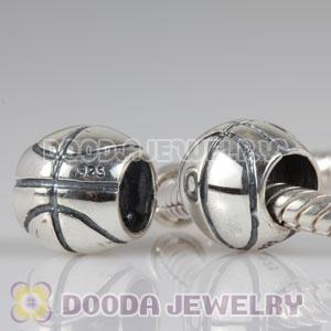 Solid Sterling Silver Charm Jewelry basketball Beads and Charms