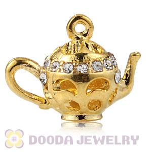 Fashion Gold Plated Alloy Teapot Pendants With Stones Wholesale