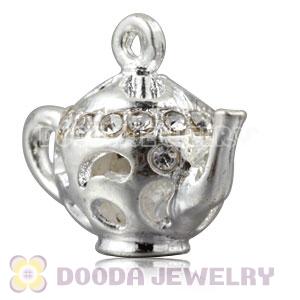 Fashion Silver Plated Alloy Teapot Pendants With Stones Wholesale