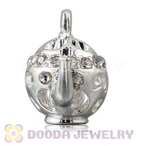 Fashion Silver Plated Alloy Teapot Pendants With Stones Wholesale