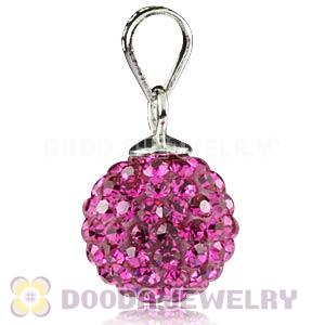 Sterling Silver 10mm Magenta Czech Crystal Pendants Wholesale